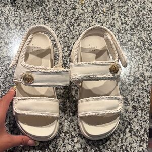 a new day  White Braided Strap Sandals
